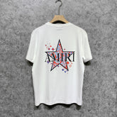 Amiri T Shirt Red Five-Pointed Star Casual Round Neck